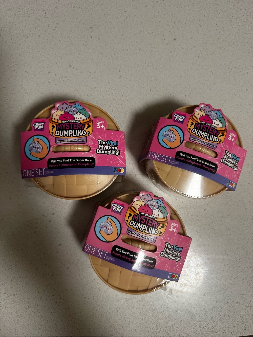 Brand new, sealed This listing is for a set o 3  RMS Mystery dumplings